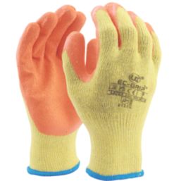 UCI EC-Grip Latex Crinkle Grip Gloves Yellow / Orange Large