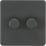 Knightsbridge  2-Gang 2-Way LED Intelligent Dimmer Switch  Anthracite