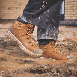 Site Fortress Size 10  Tan Waterproof Steel Toe Cap Safety Boots