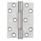 Smith & Locke  Satin Stainless Steel Grade 13 Fire Rated Thrust Hinges 102mm x 76mm 2 Pack