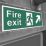 Essentials  Non Photoluminescent "Fire Exit Man Up Right Arrow" Sign 150mm x 400mm