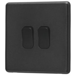 Arlec  10A 2-Gang 2-Way Light Switch  Charcoal