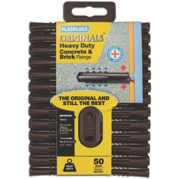 Plasplugs Solid wall Solid Wall Fixings 10mm x 40mm 50 Pack