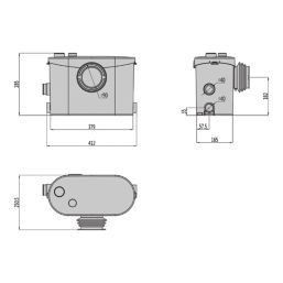 Flomasta  Macerator WC & Bathroom Side Outlet 400W 220-240V