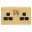 Arlec  13A 2-Gang SP Switched Socket Gold  with Black Inserts