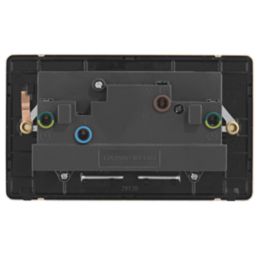 Arlec  13A 2-Gang SP Switched Socket Gold  with Black Inserts