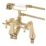 Swirl Traditional Gold 286.5mm Deck Mounted Dual Control Manual Shower Mixer Tap