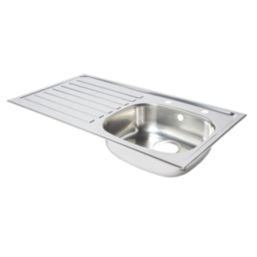 Essentials  1 Bowl Stainless Steel Kitchen Sink & RH Drainer  940mm x 490mm