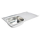 1 Bowl Stainless Steel Kitchen Sink & RH Drainer 940 x 490mm