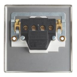 Contactum iConic 20A 1-Gang DP Control Switch Brushed Steel  with White Inserts