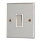 Contactum iConic 20A 1-Gang DP Control Switch Brushed Steel  with White Inserts