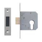 Smith & Locke Fire Rated  Nickel-Plated Euro Profile Deadlock 64mm Case - 44mm Backset