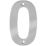 Eclipse Door Numeral 0 Polished Stainless Steel 100mm