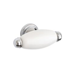 Elite Knobs & Handles Hampstead Porcelain Cabinet Knob Polished Chrome 60mm