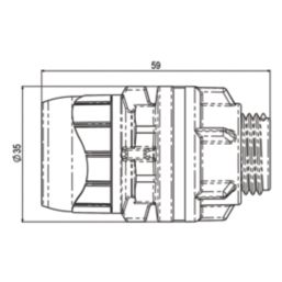 PolyPlumb Enhanced  Plastic Push-Fit Tank Connector 15mm