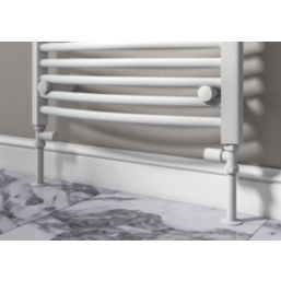 ETAL Rise 15mm x 1/2" White Straight Designer Manual Radiator Valve Head & Body  2 Pack