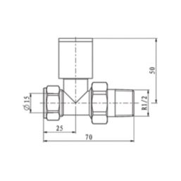 ETAL Rise 15mm x 1/2" White Straight Designer Manual Radiator Valve Head & Body  2 Pack