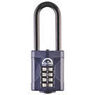 Squire  Steel Water-Resistant Long Shackle Combination  Padlock Blue 50mm