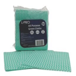 L-PRO All Purpose Non-Woven Cleaning Cloths Green 30cm x 38cm 50 Pack
