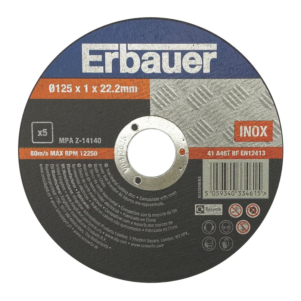 Erbauer Metal Cutting Discs 125mm (5