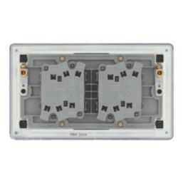 LAP  20A 16AX 4-Gang 2-Way Switch  Matt Black with Colour-Matched Inserts