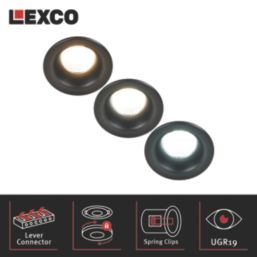 Lexco Chara Fixed  Fire Rated LED Downlight Black 11W 500-800lm