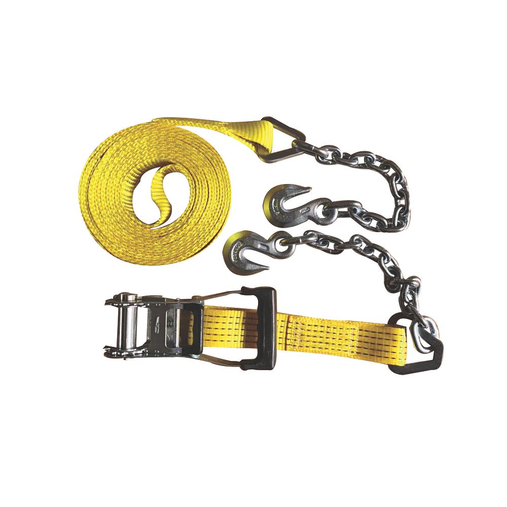 Smith & Locke Ratchet TieDown with Chain Hook 8m x 50mm Screwfix