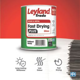 Leyland Trade 0.75Ltr Brilliant White Gloss Water-Based Trim Paint