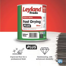 Leyland Trade 0.75Ltr Brilliant White Gloss Water-Based Trim Paint