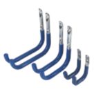 Smith & Locke Medium Duty Storage Hooks Zinc-Plated/Blue Sleeves 6 Pcs