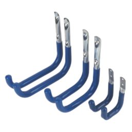 Smith & Locke Medium Duty Storage Hooks Zinc-Plated/Blue Sleeves 6 Pcs