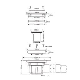 McAlpine TSG50T6SS  Trapped Gully with Stainless Steel Tile