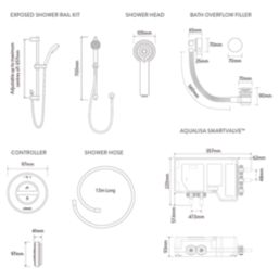 Aqualisa Smart Link HP/Combi Rear-Fed Chrome Thermostatic Dual Outlet Concealed Smart Shower with Bath Filler & Adjustable Head