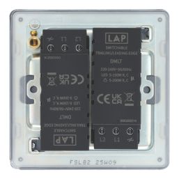 LAP  2-Gang 2-Way LED Dimmer Switch  Black Nickel with Colour-Matched Inserts