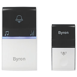 Byron  Plug-In Wireless Kinetic Door Chime White / Black
