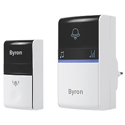 Byron  Plug-In Wireless Kinetic Door Chime White / Black