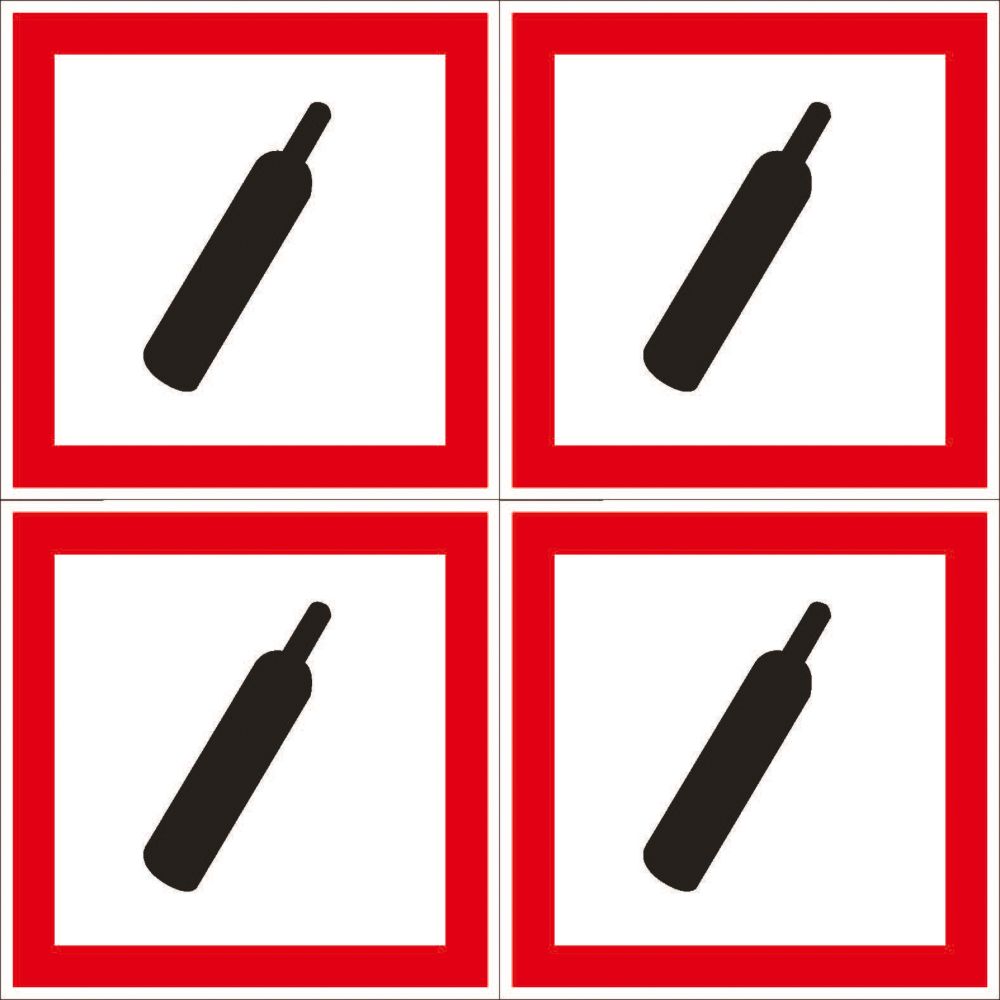 Essentials Compressed Gas GHS Labels (Sheet) 100mm x 100mm - Screwfix