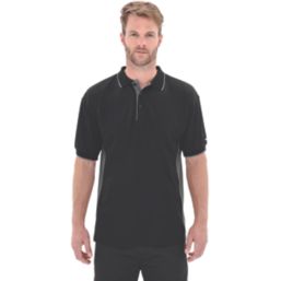 Site Barchan Moisture Wicking Polo Shirt Black Medium 44 1/2" Chest