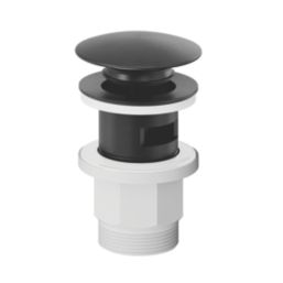 Swirl Bonda Black 136mm Cloakroom Round Head Mono Basin Mixer Tap  With Waste