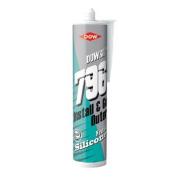 Dow 796 uPVC Silicone Sealant Brilliant White 310ml