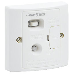 PowerBreaker  13A Unswitched Passive RCD Fused Spur & Flex Outlet with Neon White with Colour-Matched Inserts