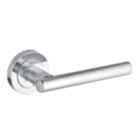 Smith & Locke Asker Fire Rated Lever on Rose Door Handles Pair Satin Chrome