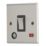 Contactum iConic 20A 1-Gang DP Control Switch & Flex Outlet Brushed Steel with Neon with Black Inserts