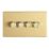 Contactum Lyric 4-Gang 2-Way  Dimmer Switch  Brushed Brass