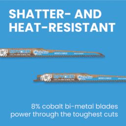 Spyder Mach-Blue  Multi-Material Reciprocating Saw Blades 228mm 2 Pack