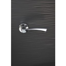 Serozzetta Breeze Fire Rated Lever on Rose Door Handles Pair Polished Chrome