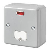MK Metal-Clad Plus 13A Unswitched Metal Clad Fused Spur with Neon with White Inserts