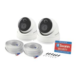 Swann SWPRO-1080MSDPK2-EU White Wired 1080p Outdoor Dome Add-On Cameras 2 Pack