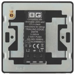 British General Evolve 1-Gang 2-Way LED Dimmer Switch  Grey with Black Inserts