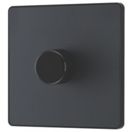 British General Evolve 1-Gang 2-Way LED Dimmer Switch  Grey with Black Inserts
